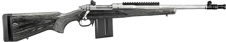 Ruger Gunsite Scout M77GS Bolt Action Rifle 6825, 223 Remington-5.56 NATO, 16.1", Laminate Stk, Stainless Finish, 10 Rds