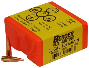 Berger Hunting Bullets 30 Caliber, .308 Diameter, 155 Grain, Match