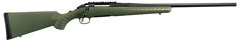 Ruger American Predator Rifle 6974, 308 Winchester, 18 in Threaded, Moss Green Composite Stock, Matte Black Finish