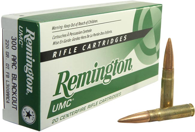 Remington UMC Rifle Ammunition L300AAC4, 300 AAC Blackout, Open Tip Flat Base, 220 GR, 20 Rd/bx