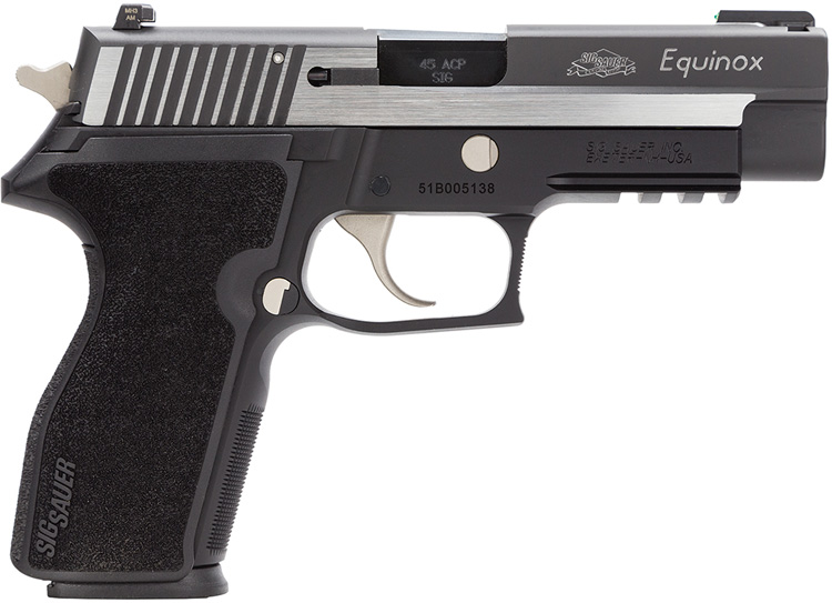 Sig P227 Equinox Pistol 227R45EQ, 45 ACP, 4.4 in, Black Polymer Grips, Two-Tone Finish, 10 Rd, Night Sights