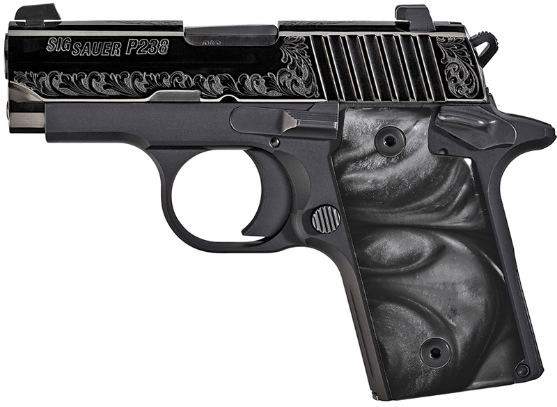 Sig P238 Pistol 238-380-ESB, 380 ACP, Pistol 2.7 in, Black Pearl Grips, Black Hard Coat Finish, Night Sights, 6 Rd