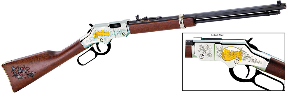 Henry Boy American Farmer Rimfire Rifle H004AF, 22 LR, 20 in, Lever Action, Walnut Stock, Blue Steel Barrel/Brass Rcvr