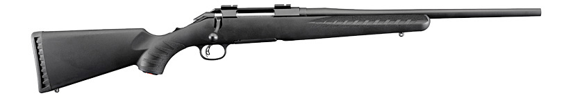 Ruger American Compact Rifle 6946, 22-250 Remington, 18 in, Composite, Solid Ambidextrous Stock, Black Matte Finish