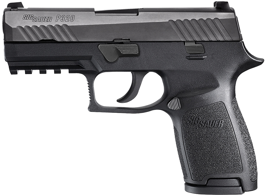 Sig P320 Striker Fire Pistol 320C9B, 9mm, 3.9 in, Interchangeable Polymer Grip, Black Finish, Contrast Sights, 15 Rd