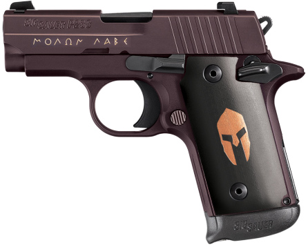 Sig P238 Spartan Pistol 238-380-SPARTAN, 380 ACP, 2.7", Spartan Helmet Grips, Oil Rubbed Bronze Nitron Finish, 7 Rd
