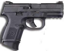 FN Herstal FNS-40 Compact Pistol 66721, 40 S&W, 3.6", Black Polymer Grips, Black Finish, 14 Rd