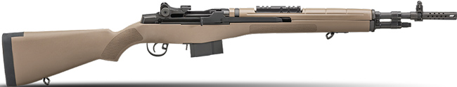 Springfield M1A Scout Squad Semi-Auto Rifle AA9120, 308 Winchester, 18 in, Flat Dark Earth Composite Stock, Blue Finish