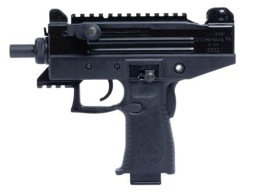 IWI Uzi Pro Semi-Auto Pistol UPP9S, 9mm, 4.5", Black Polymer Grips, Black Finish, 25 Rd