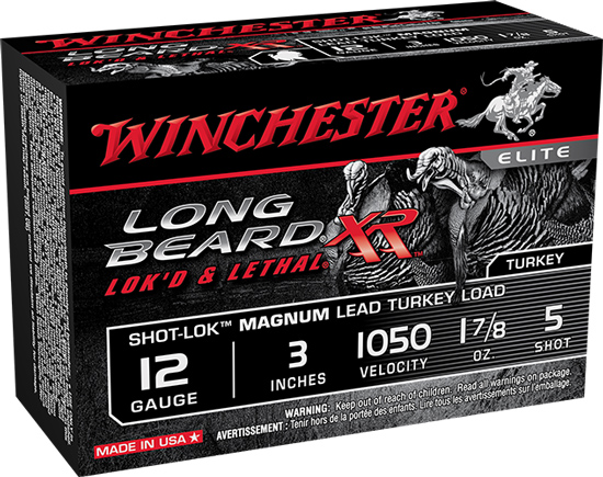 Winchester Long Beard Magnum Turkey Shotshells STLB123M5, 12 Gauge, 3", 1-7/8 oz, 1050 fps, #5 Lead Shot, 10 Rd/bx