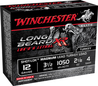 Winchester Long Beard Magnum Turkey Shotshells STLB12LM4, 12 Gauge, 3.5", 2-1/8 oz, 1050 fps, #4 Lead Shot, 10 Rd/bx