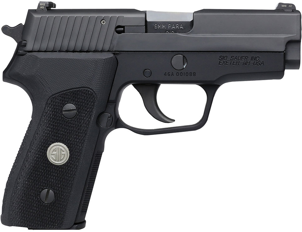 Sig P225 Pistol 225A9BCL, 9mm, 3.6", Polymer Grip, Black Finish, Contrast Sights, 8 Rd