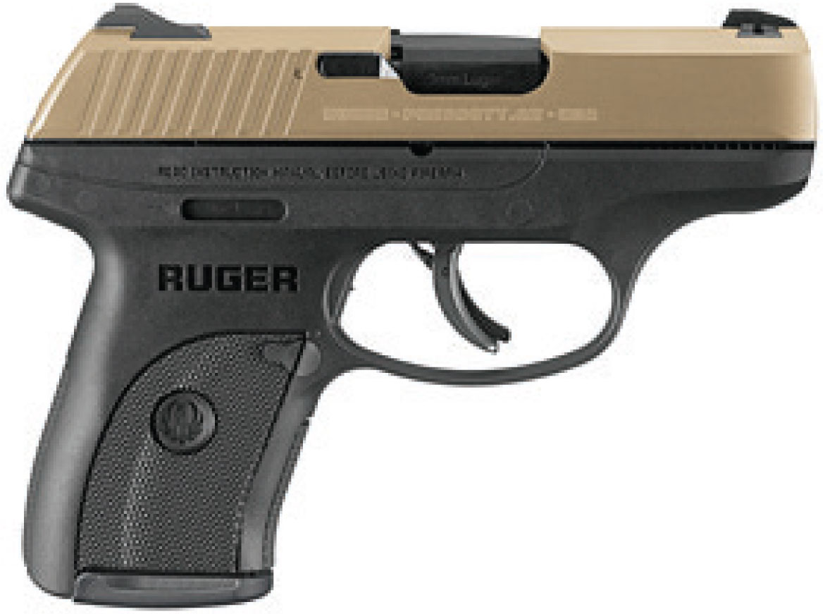 Ruger LC9S Pro Striker Fire Pistol 3264, 9mm, 3.1", Black Integral Grips, Shimmer Gold Cerakote Finish, 7 Rds
