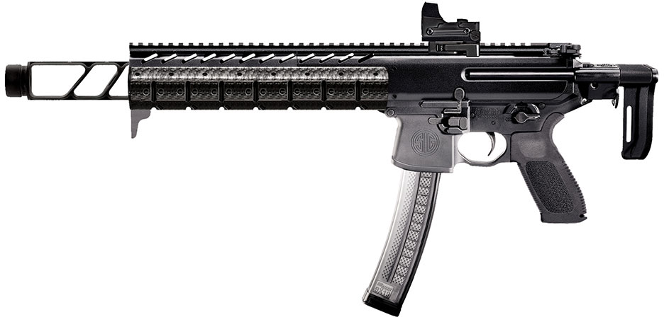 Sig MPX Carbine MPXC9T, 9MM, 16 in, Telescopic Stock, Black Finish, Reflex Sight, 30 Rd
