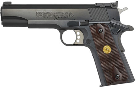 Colt Gold Cup National Match Pistol O5870A1, 45 ACP, 5 in, Rosewood Grip, Blued Finish, 7 Rd