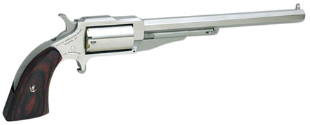 North American Earl Hog Leg Single Action Revolver 18606, 22 LR, 6 in, Wood Grip, Stainless Finish, 5rd