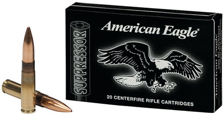 Federal American Eagle Subsonic Rifle Ammo AE300BLKSUP2, 300 AAC Blackout, Open Tip Match, 220 GR, 1000 fps, 20 Rd/bx