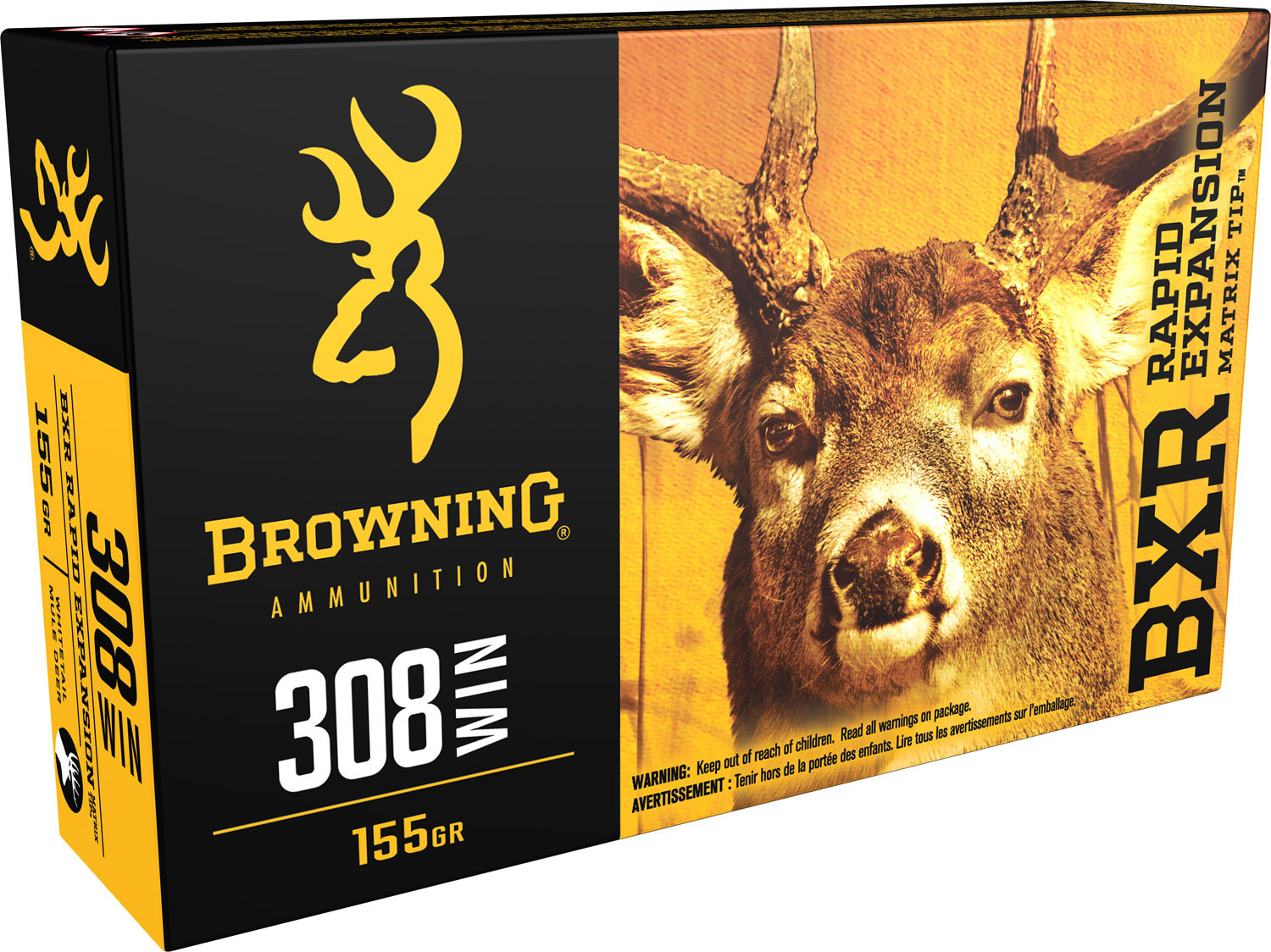 Browning BXC Controlled Expansion Rifle Ammunition B192203081, 308 Winchester, BXC, 168 GR, 2820 fps, 20 Rd/Bx