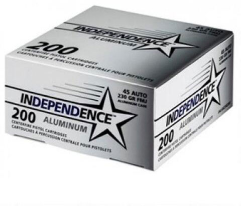 Federal Cartridge Independence Pistol Ammunition IAL45230200, 45 Automatic Colt Pistol ACP, Full Metal Jacket (FMJ), 230 GR, 980 fps,200 Rd/Bx