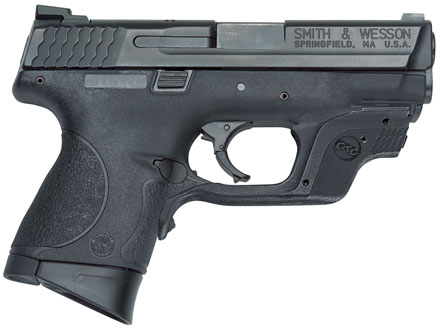 Smith & Wesson M&P9C w/ Crimson Trace Green Laser Pistol 10176, 9mm, 3.5", Polymer Grip, Black Finish, 12 Rd