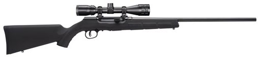 Savage A17 XP Semi-Auto Rifle w/Bushnell Scope 47011, 17 HMR, 22, Black Synthetic Stock, Black Finish, 9 Rds