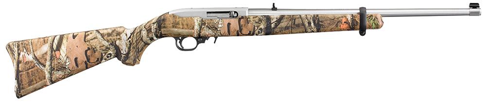 Ruger 10/22 Rifle 1260, 22 Long Rifle, 18.5", Mossy Oak Obsession Stock, Stainless Steel Finish, 10 Rds
