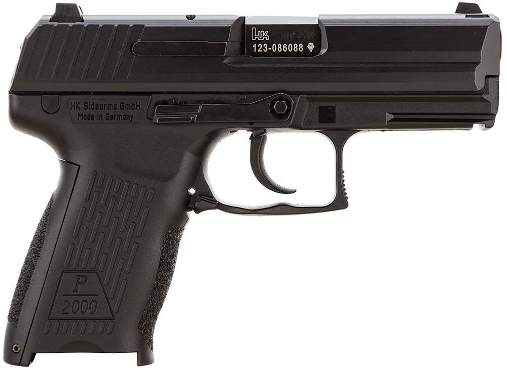 Heckler & Koch P2000 Semi-Auto Pistol 704202A5, 40 S&W, 3.8", Black Interchangeable Backstrap Grips, Black Finish, 10 Rds