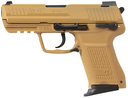 Heckler & Koch HK45 Compact Pistol 745031BBLEA5, 45 ACP, Tan Interchangeable Backstrap, Tan Finish, 8 Rds