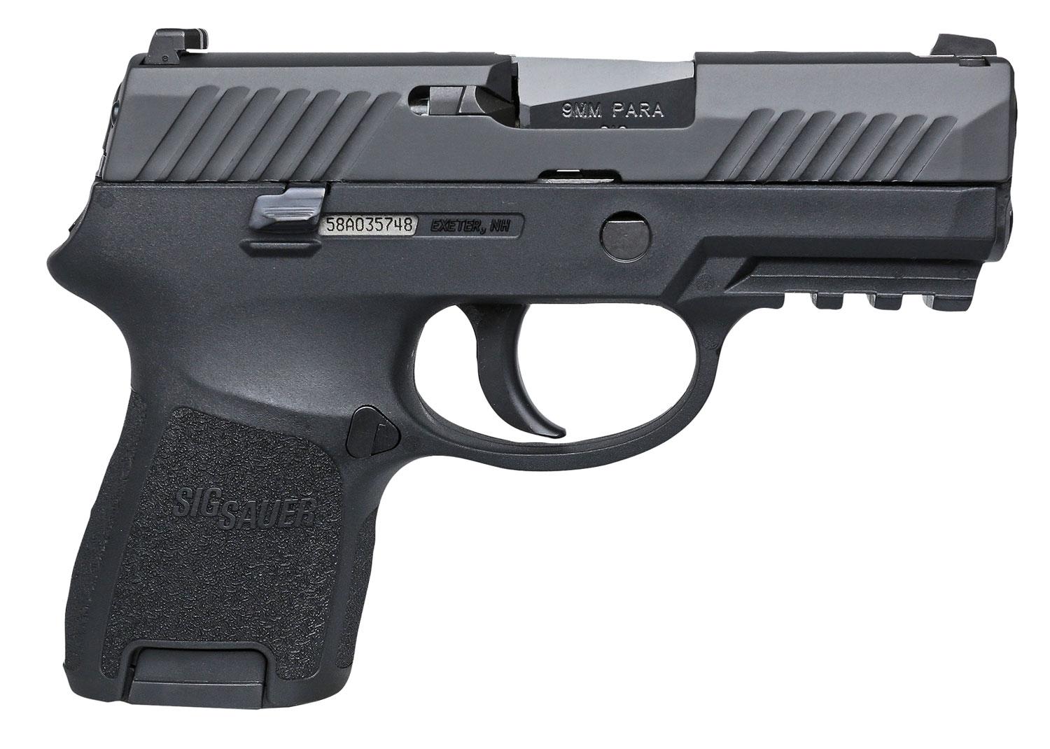 Sig P320 Subcompact Pistol 320SCR9B, 9mm, 3.6", Black Polymer Grips, Black Finish, 12 Rds