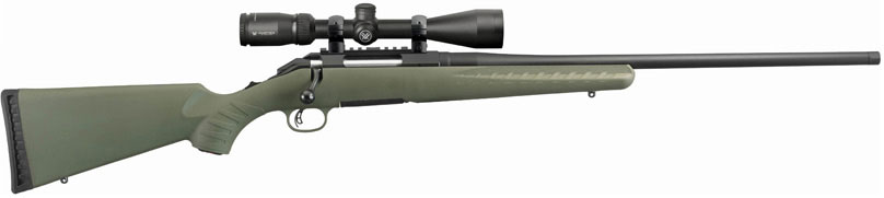 Ruger American Predator Rifle w/Scope 16953, 6.5 Creedmoor, 22 in Threaded, Green Composite Stock, Matte Black Finish