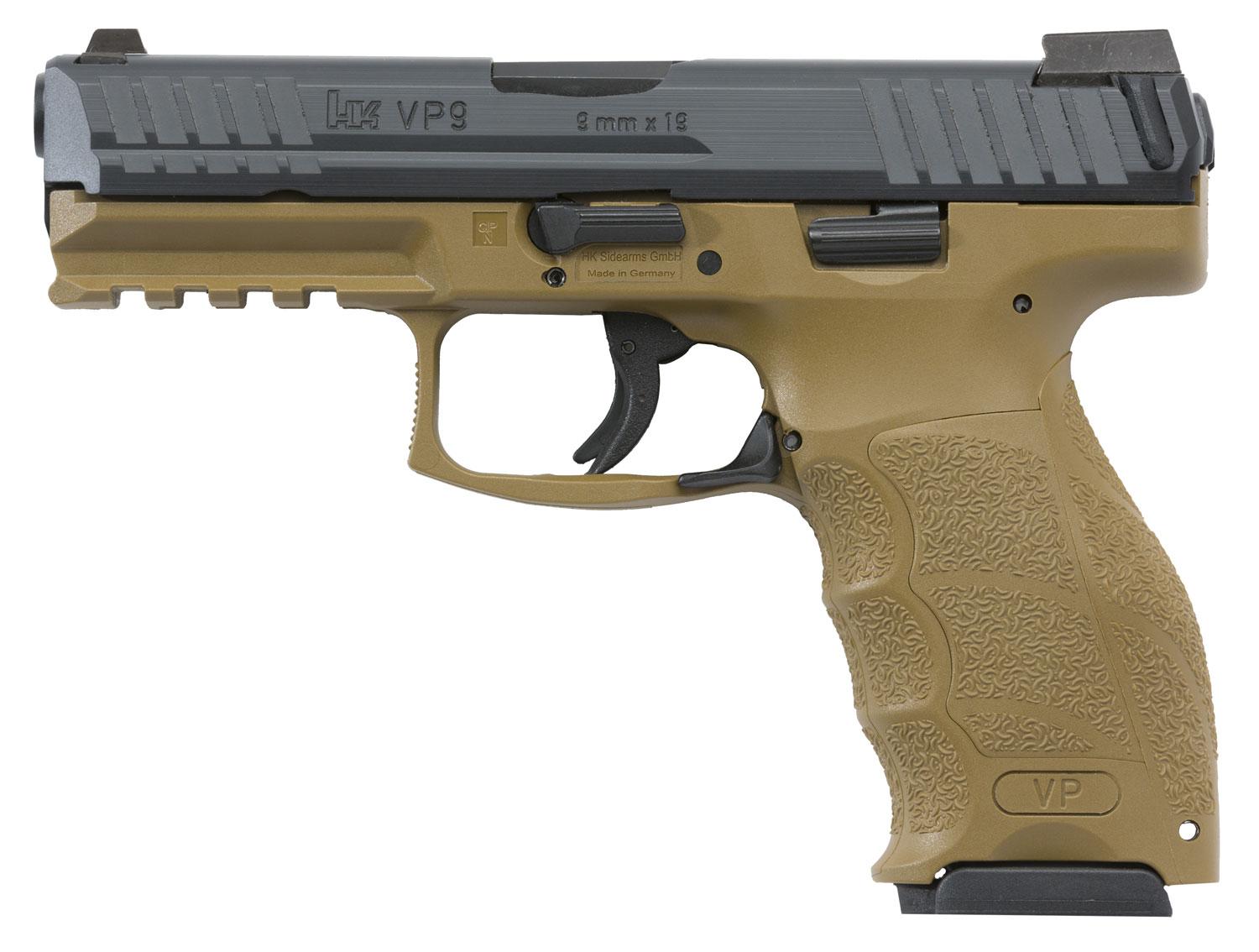 Heckler & Koch VP40 Pistol 700040FDELEA, 40 S&W, 4.09", Flat Dark Earth Interchangeable Backstrap Grips, Flat Dark Earth Finish, 13 Rds