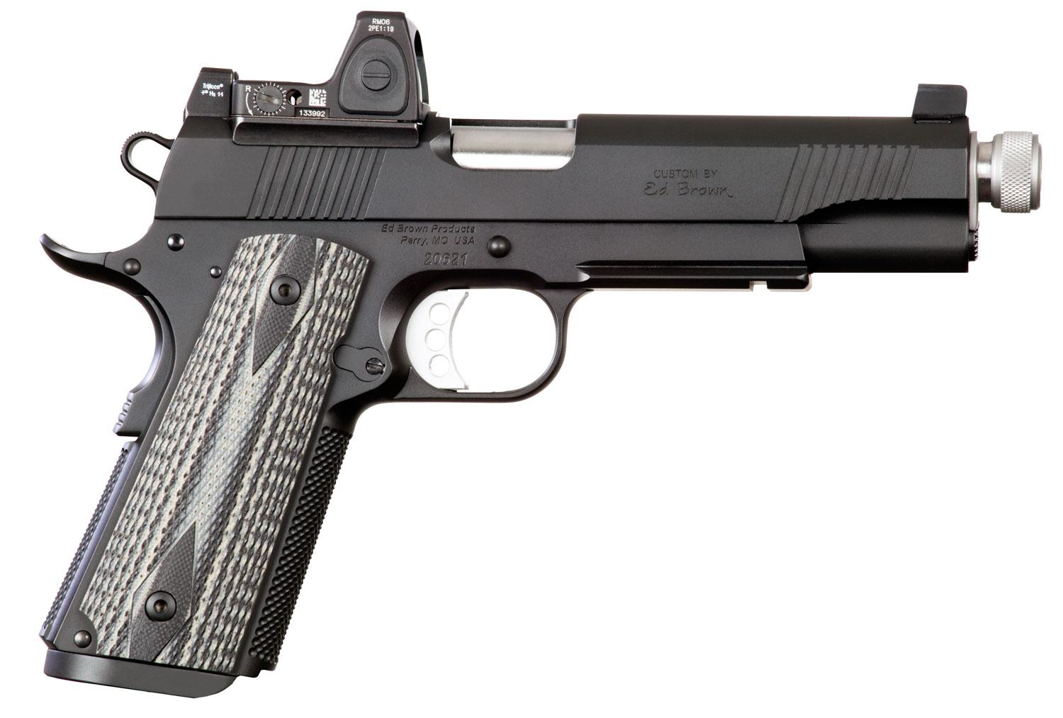 Ed Brown Special Forces Suppressor Ready Pistol SF3SSG4LRSR, 45 ACP, 5", Black/Gray G10 Grips, Black Gen4 Finish, 7 Rds