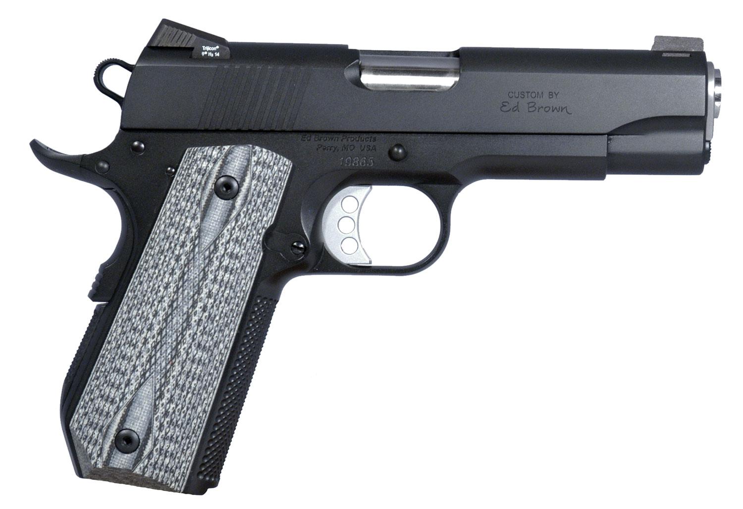 Ed Brown Special Forces Carry Single Action Pistol SFC3SSG4, 45 ACP, 4.25", Black/Gray G10 Grips, Black Gen4 Finish, 7 Rds
