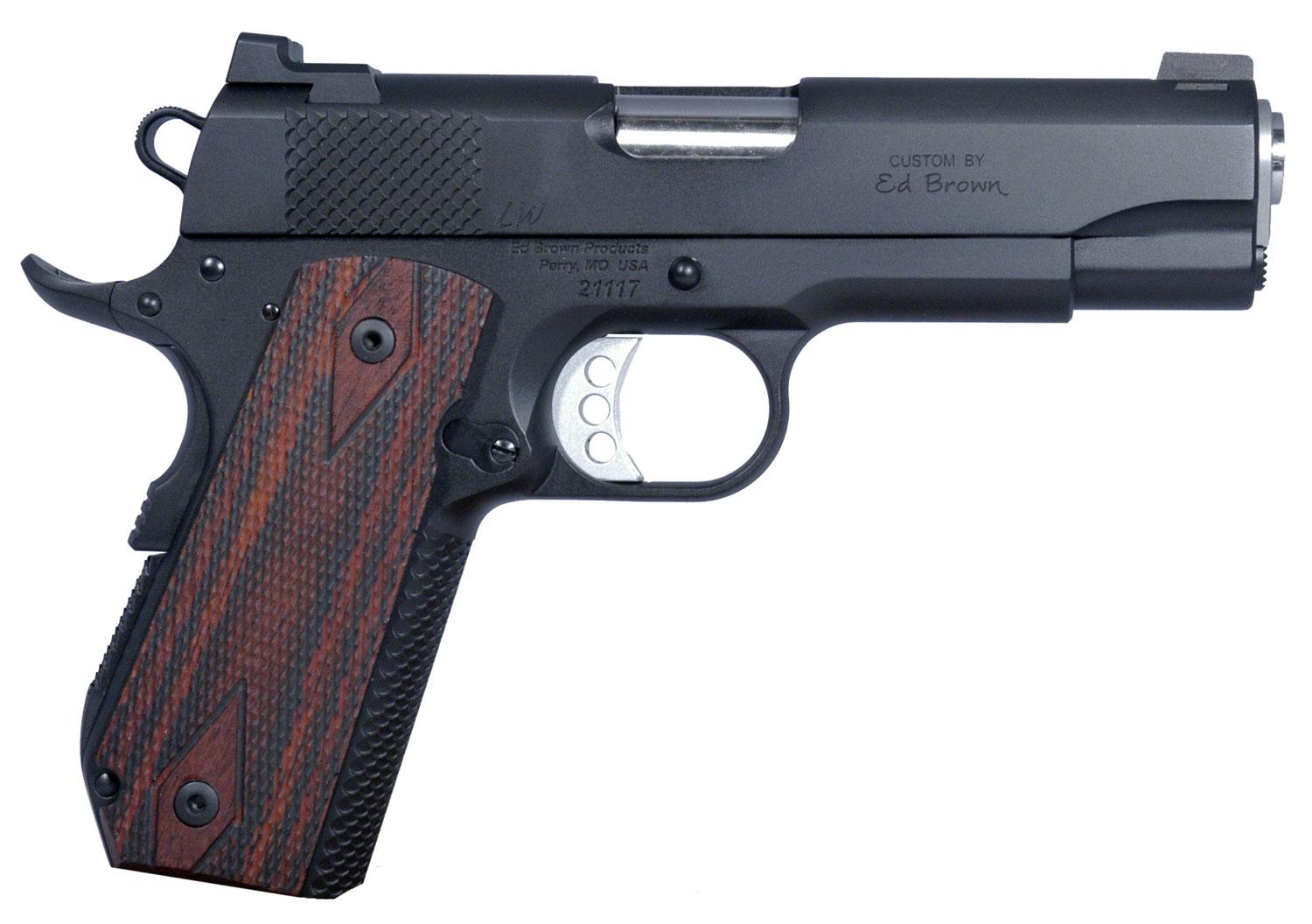 Ed Brown Kobra Carry Single Action Pistol KCLWG4, 45 ACP, 4.25", Laminate Wood Grips, Black Gen4 Finish, 7 Rds