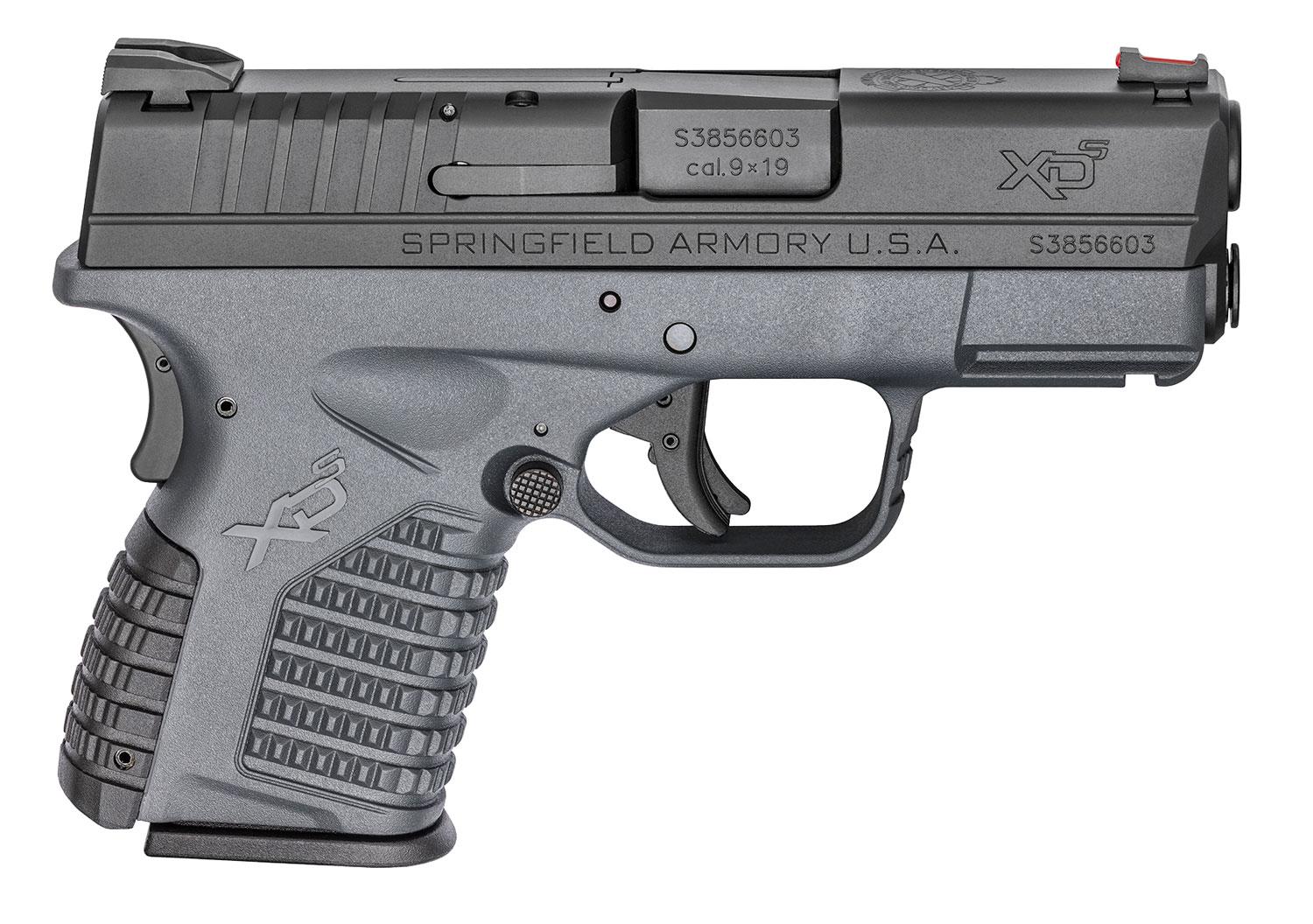 Springfield XD-S Pistol XDS9339YE, 9mm, 3.3", Gray Polymer Grips, Gray Finish, 7/8 (Grip Extension) Rds