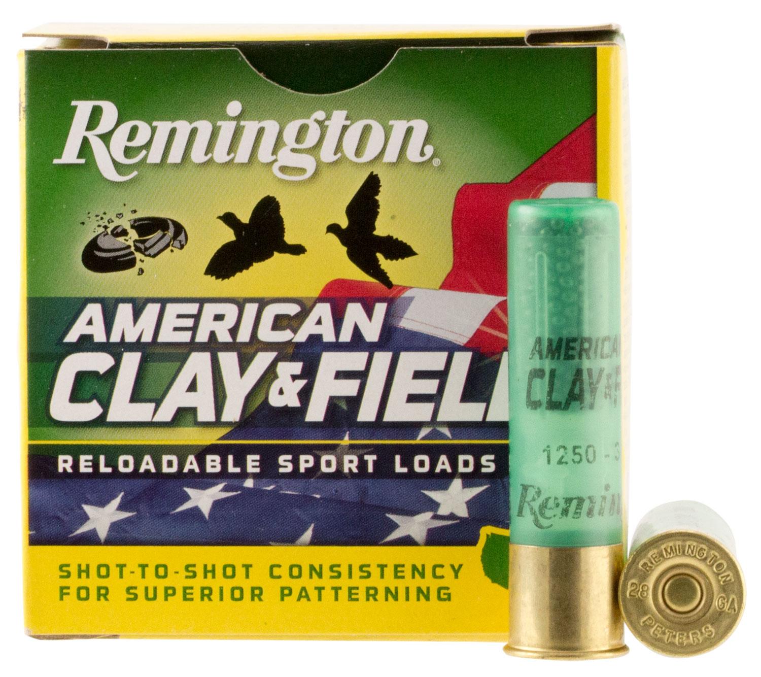 Remington American Clay and Field Shotshells HT289, 28 Gauge, 2-3/4", 3/4 oz, 1250 fps, #9 Lead , 25 Rds/Bx