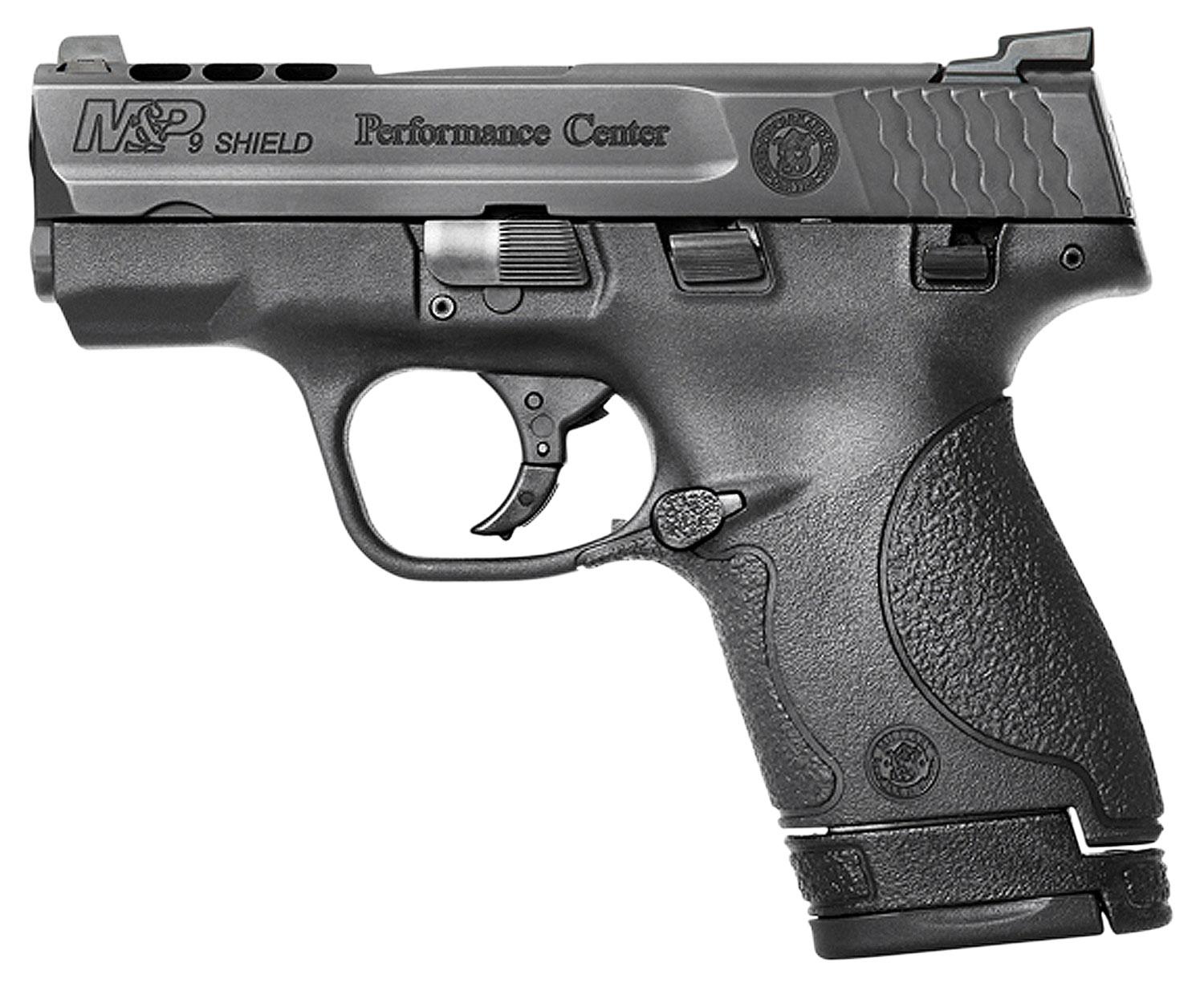 Smith & Wesson M&P Shield Ported Pistol 11630, 9mm, 3.1", Black Polymer Grip/Frame, Black Finish, 7/8 Rds