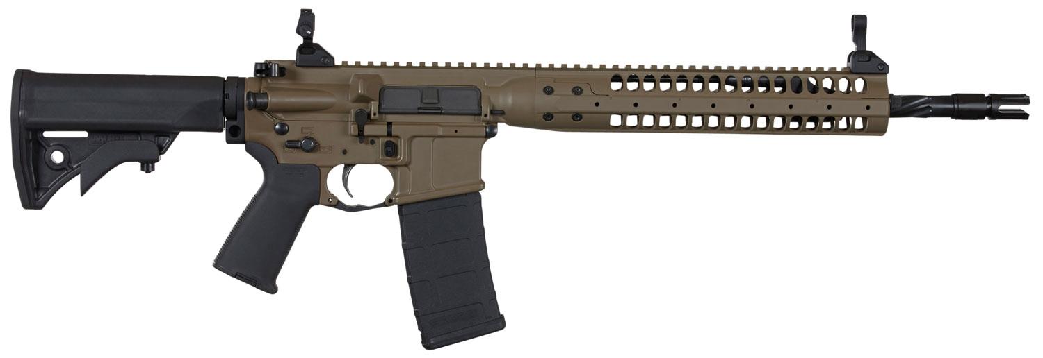 LWRC Individual Carbine SPR Semi-Auto Rifle ICR5CK14PSP, 223 Remington/5.56 NATO, 14.7", Adjustable Black Stock, Flat Dark Earth Finish, 30 Rds