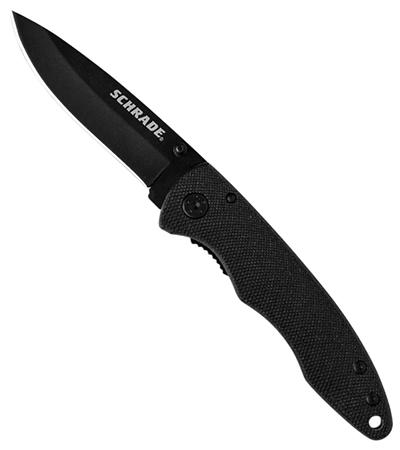 Smith & Wesson Schrade Small Drop Point Folding Knife w/Plain Edge & Aluminum Handle (401ALBK)