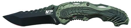 Smith & Wesson M&P MAGIC Clip Point Folding Knife w/Plain Edge & Aluminum Black Handle (SWMP6)