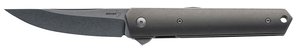 Boker Plus Kwaiken Titan Modified Drop Point w/Slight Recurve Tactical Knife w/Plain Edge & Titanium Handle (01BO296)