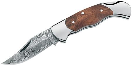 Boker Magnum Clip Point Folding Knife w/Plain Edge & Burl Wood Handle (01MB788DAM)