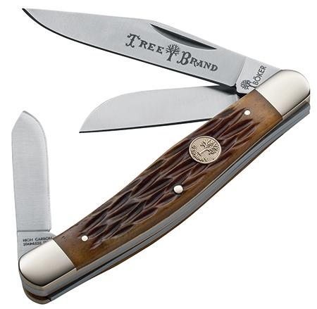 Boker Traditional Series Clip Point/Spey/Sheepfoot Folding Knife w/Plain Edge & Jigged Brown Bone Handle (110726)