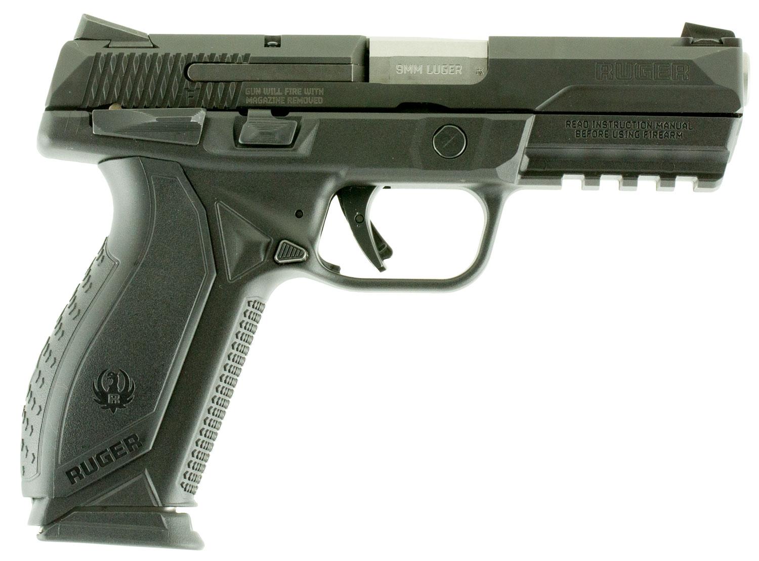 Ruger American Pistol 8608, 9mm, 4.2", Black Polymer Grips, Black Nitron Finish, 17 Rds