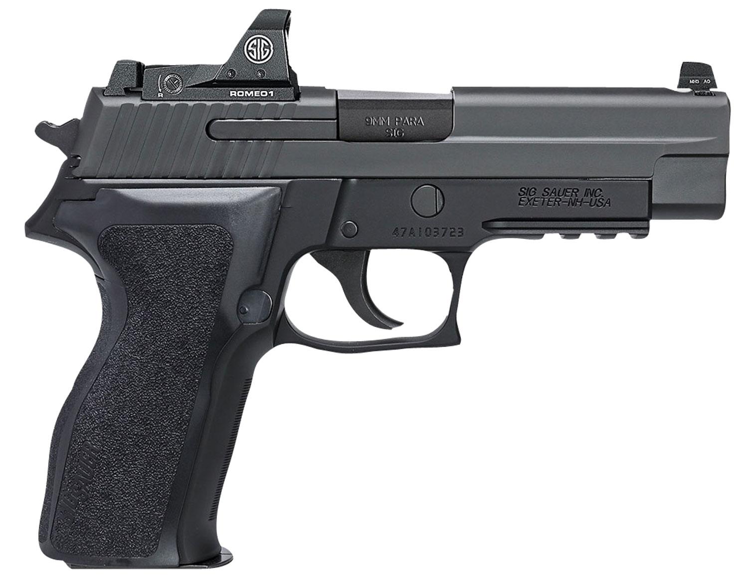 Sig P226 Pistol w/Romeo1 Reflex Sight E26R9BSSRX, 9mm, 4.4", Black 1-Piece Ergo Grips, Black Hard Coat Anodized Finish, 15 Rds