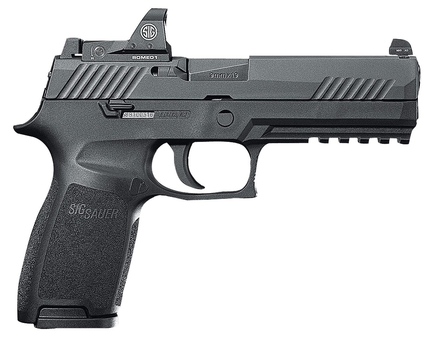 Sig P320 Pistol w/Romeo1 Reflex Sight 320F9BSSRX, 9mm, 4.7", Black Polymer Grips, Black Finish, 17 Rds