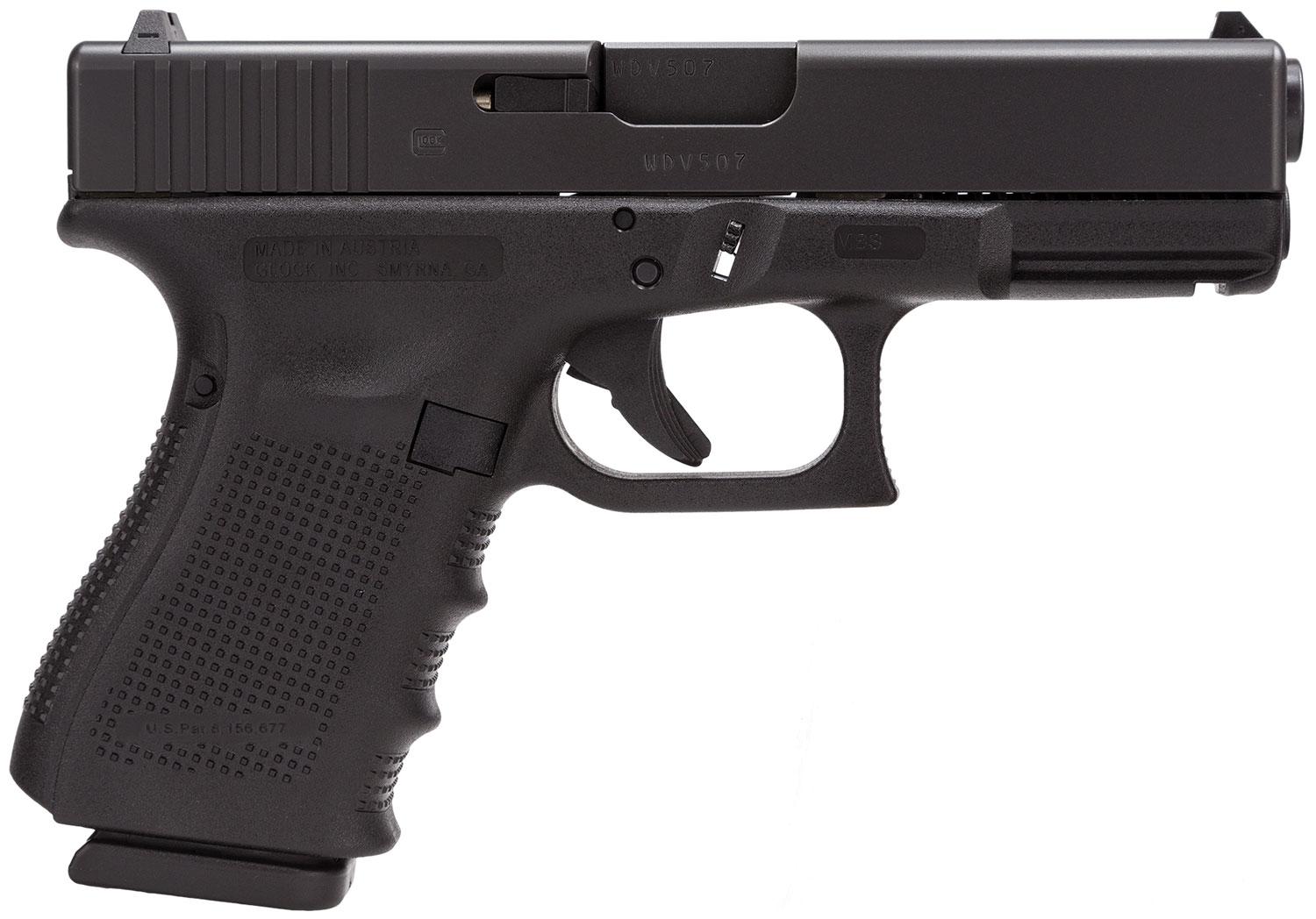 Glock Gen 4 Compact Pistol UG2359203, 40 S&W, 4.01", Black Interchangeable Backstrap Grips, Black Finish, 13 Rds