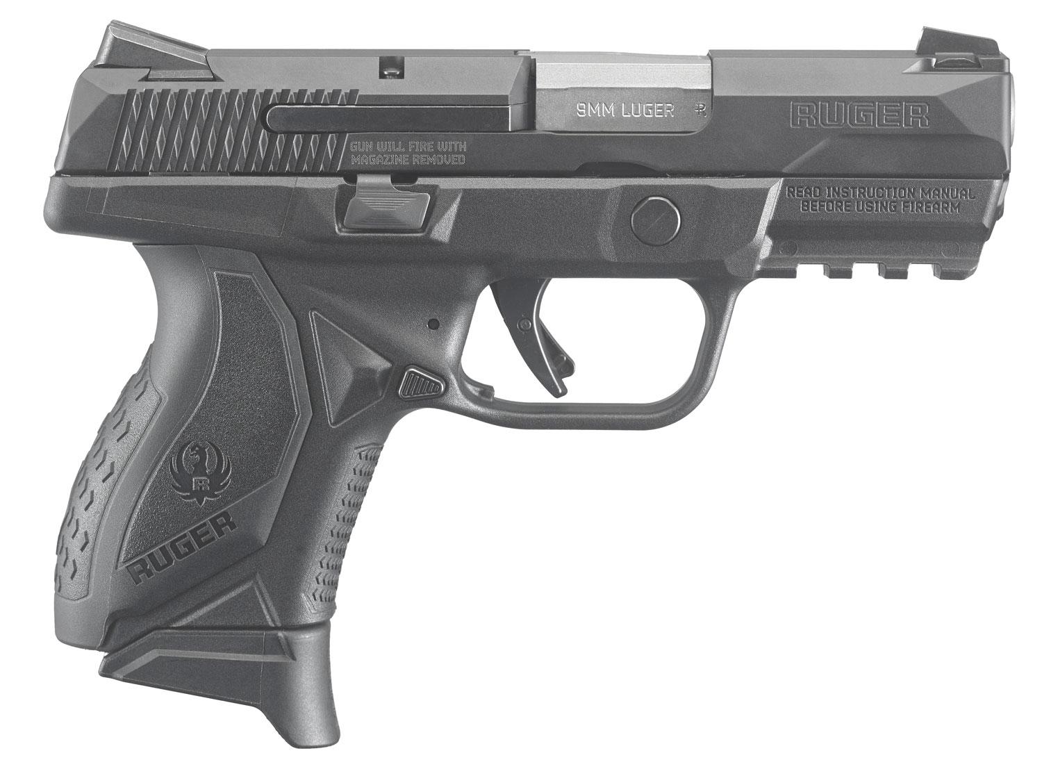 Ruger American Pistol 8637, 9mm, 3.5", Black Grips, Black Nitride Finish, 10 Rds