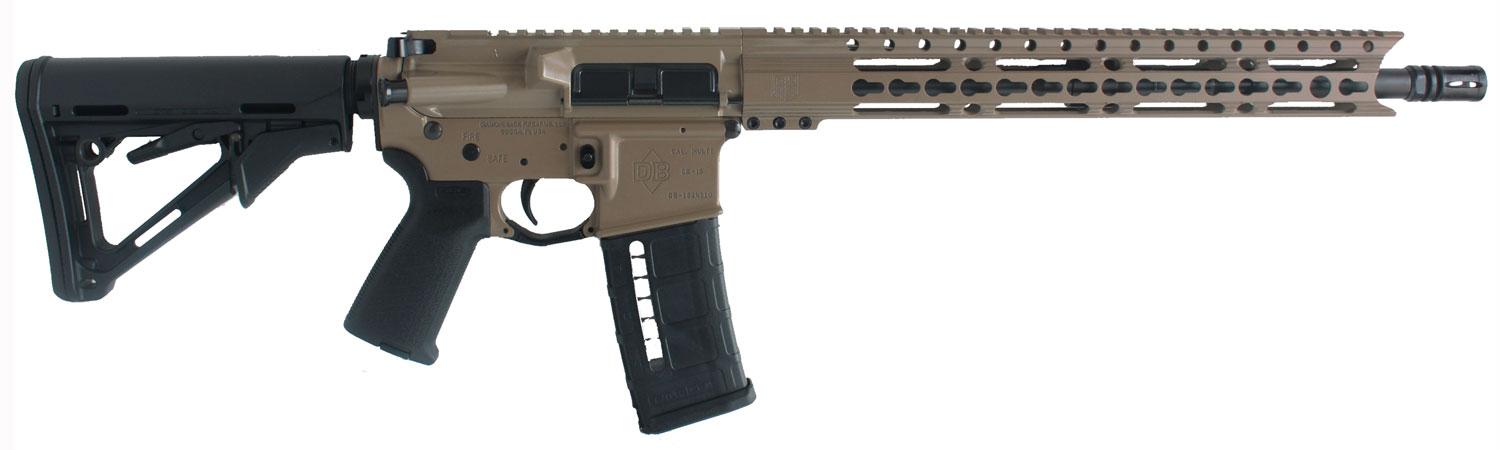 Diamondback DB15 Semi-Auto Rifle DB15EFDE, 223 Remington/5.56 NATO, 16", Magpul CTR Flat Dark Earth Stock, Flat Dark Earth/Black Finish, 30 Rds