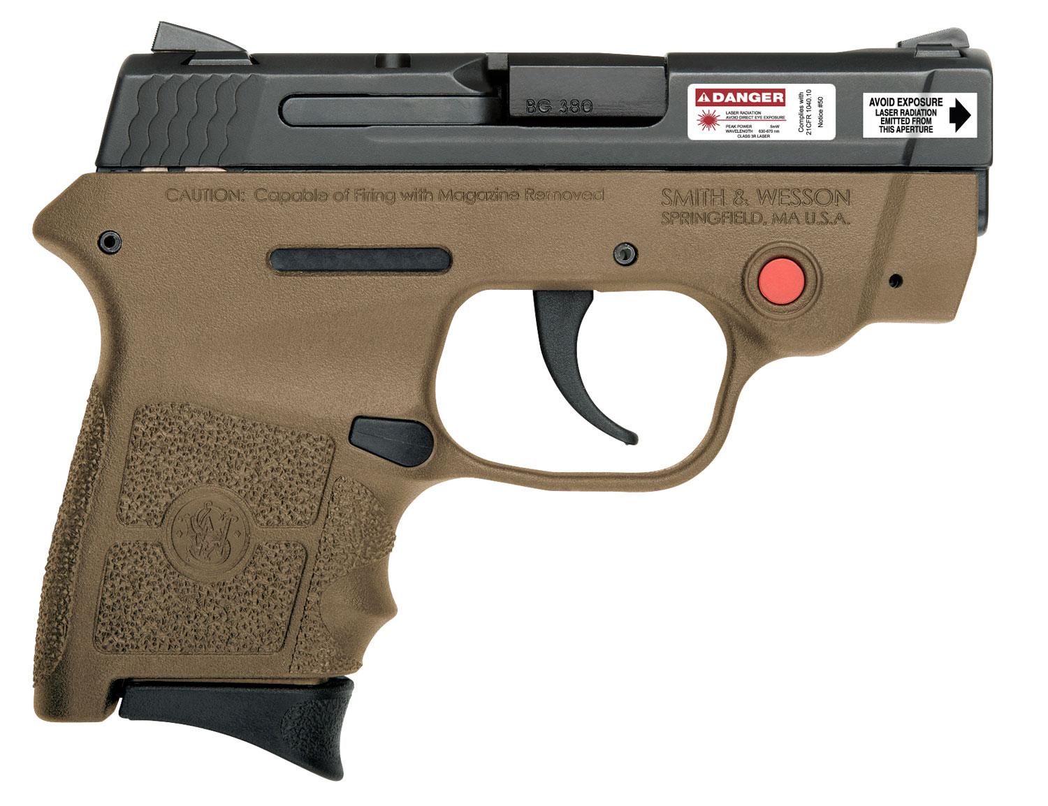 Smith & Wesson M&P Bodyguard Pistol 10168, 380 ACP, 2.75", Flat Dark Earth Polymer Grip/Frame, Flat Dark Earth Finish, 6 Rds